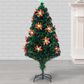 The Gerson Company 4" High Color-Changing Christmas Tree with Red Poinsettia Flowers in Green, , large