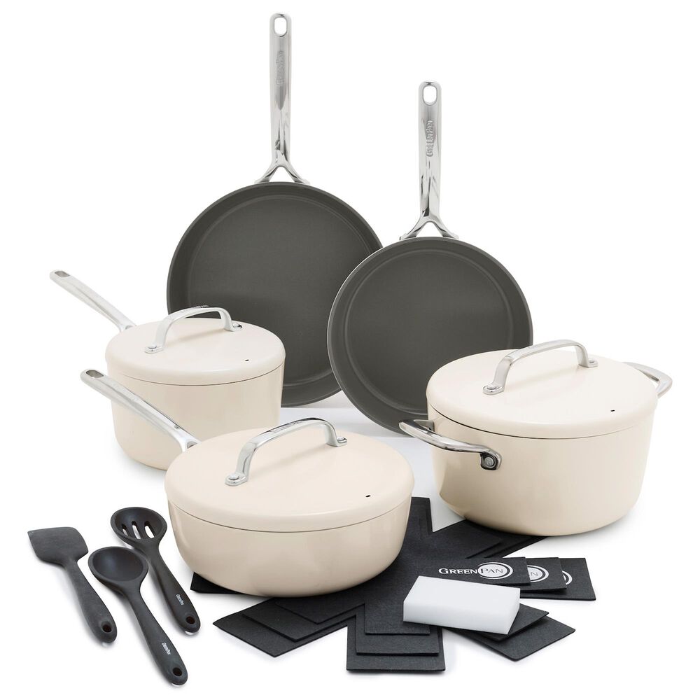Green Pan GP5 Hard Anodized Color 15-Piece Cookware Set in Cloud Cream, , large