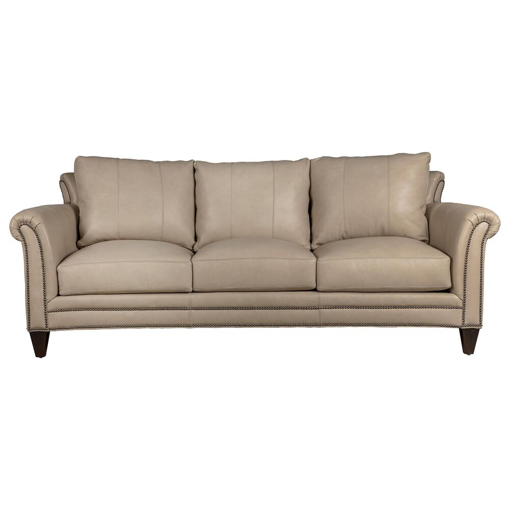 Bradington-Young Richardson Stationary Leather Sofa in Cream, , large