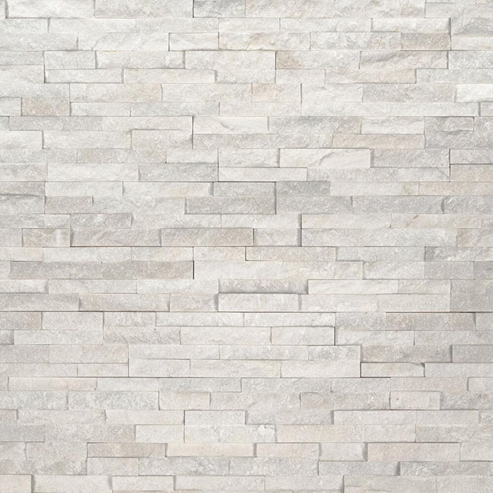 MS International Arctic Mini Stacked White 4.5" x 9" Natural Stone Tile, , large