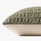 Loloi Alinah 22" Square Throw Pillow in Olive and Beige, , large