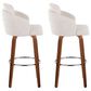 LumiSource Dahlia Swivel Bar Stool with Cream Fabric Upholstery in Walnut and Chrome (Set of 2), , large