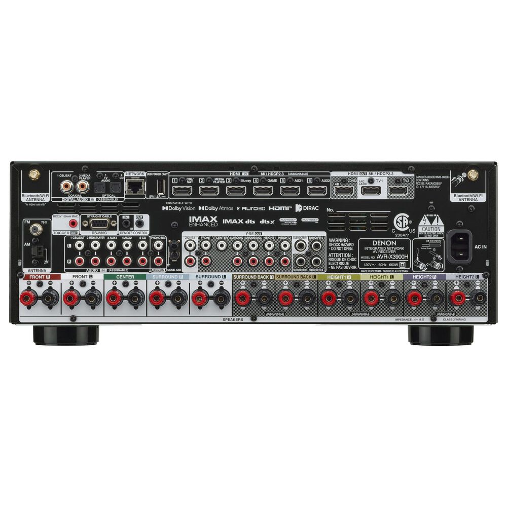 Denon 105W 9.4 Channels AV Receiver in Black, , large
