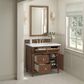 James Martin Vanities Lorelai 36" Single Vanity in Mid-Century Walnut with 3 CM White Zeus Quartz Top, , large
