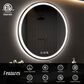 HOMLUX 32" Round LED Bathroom Makeup Mirror in Silver, , large