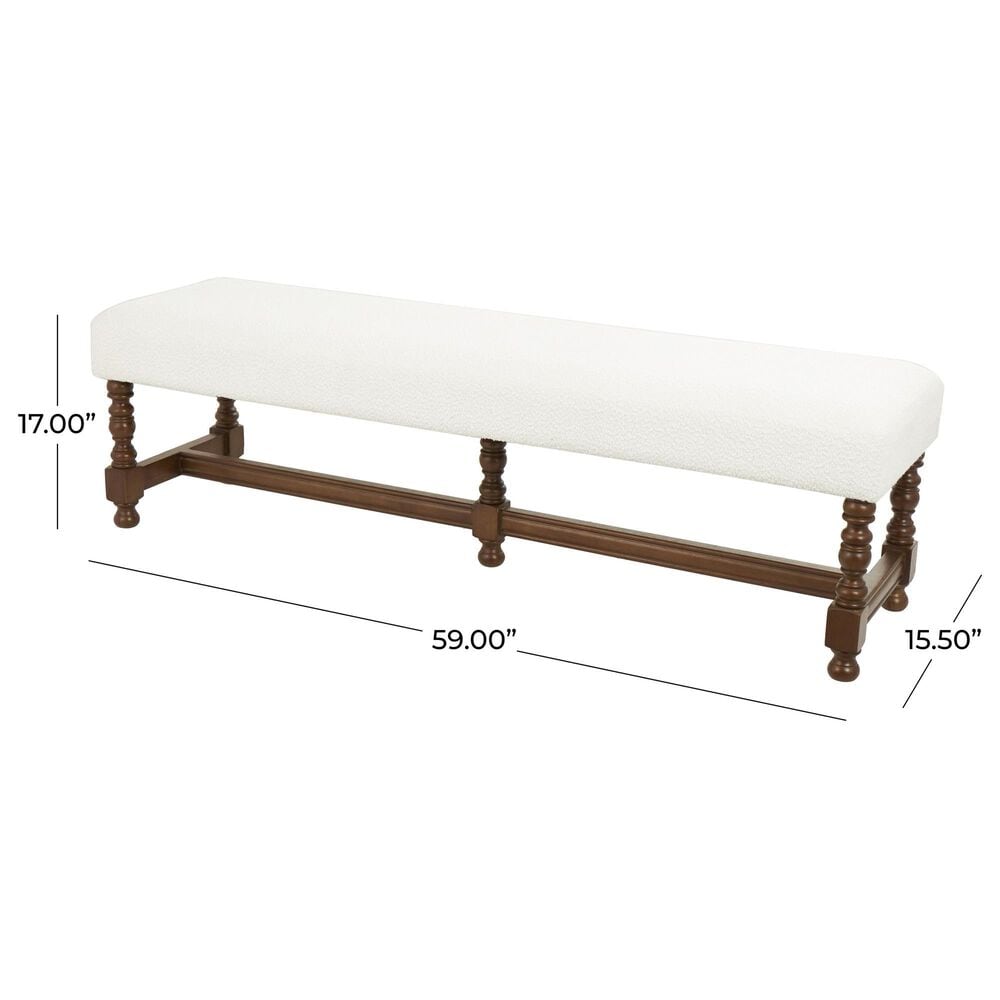 Maple and Jade Home Bench with Turned Legs in Varnished Brown, , large