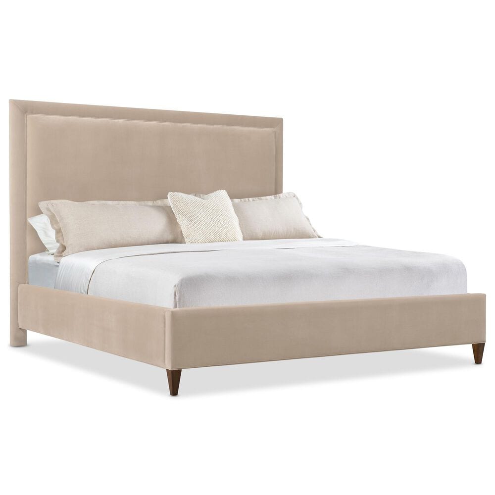 Hooker Furniture Archives King Upholstered Panel Bed in Liber Oat, , large
