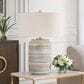 Uttermost Prospect Large Table Lamp in Brown, Taupe, Cream, Blue and Brushed Nickel, , large