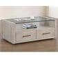 Steve Silver Garland Coffee Table in Washed Parchment and Clear, , large