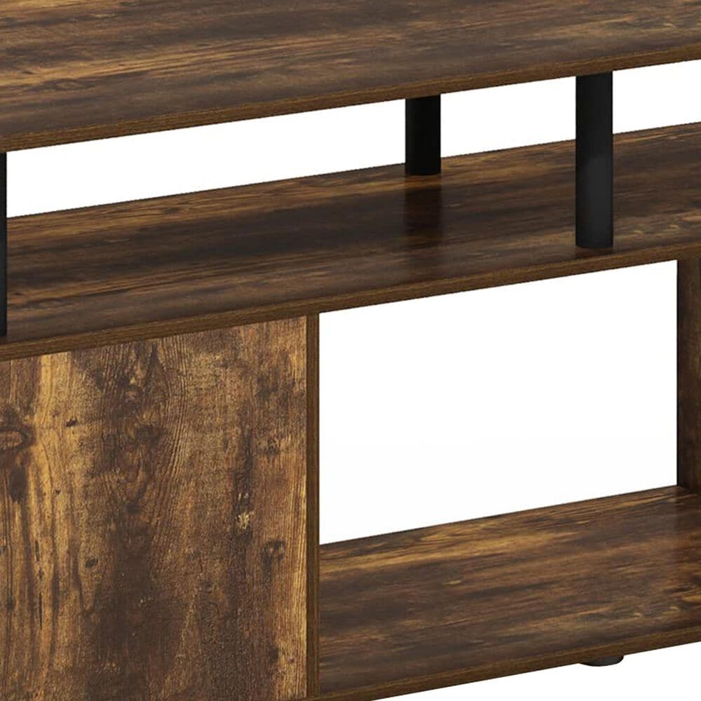 HOMLUX 47.2" Utility Design TV Stand with Open Storage Bookshelf in Amber Pine and Black, , large