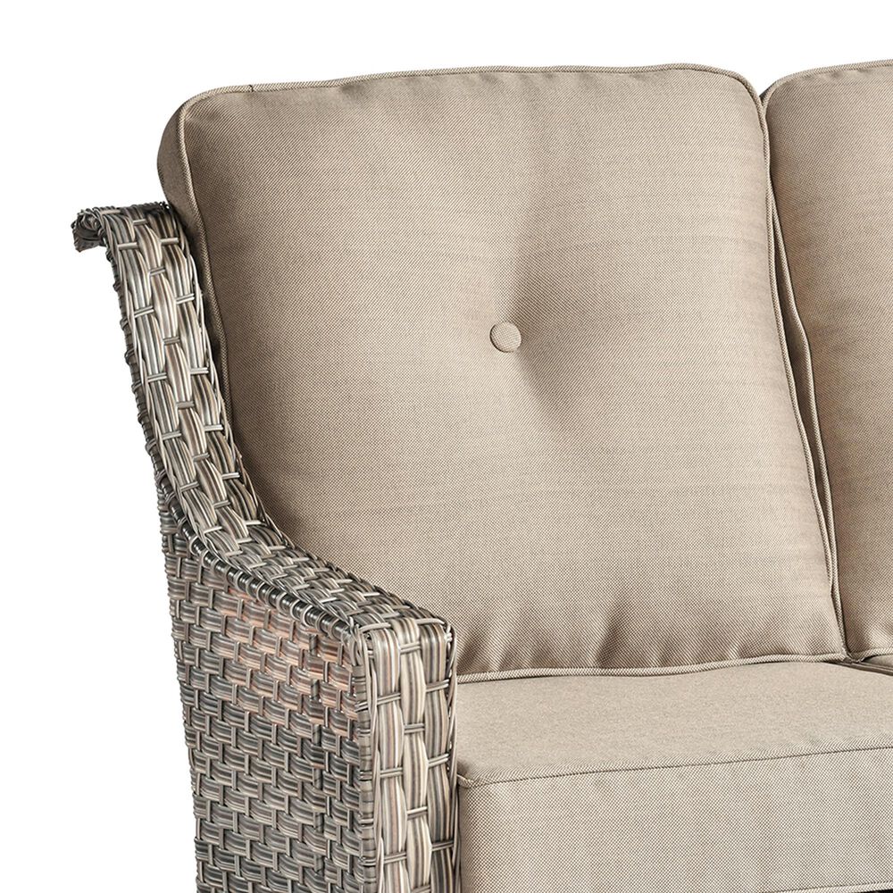 HOMLUX Outdoor Rattan Loveseat with Ergonomic in Beige, , large