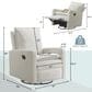M Design Village Uptown Swivel Push Back Rocker Recliner in Boucle White, , large