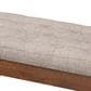 Baxton Studio Alona Dining Bench with Light Grey Cushion in Walnut Brown, , large