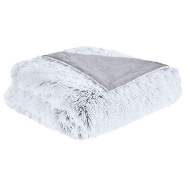 Hampton Park Emma 50" x 60" Shaggy Faux Fur Throw in Grey, , large