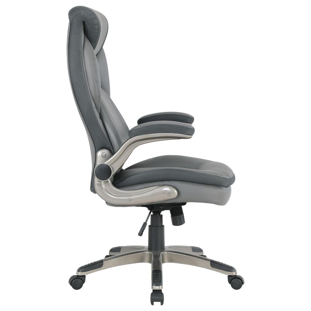 Valor Living Executive Chair with Charcoal Grey Upholstery in Titanium, , large