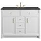 James Martin Bellshire 48" Single Bathroom Vanity in Bright White with 3 cm Parisien Bleu Silestone Top and Rectangular Sink, , large