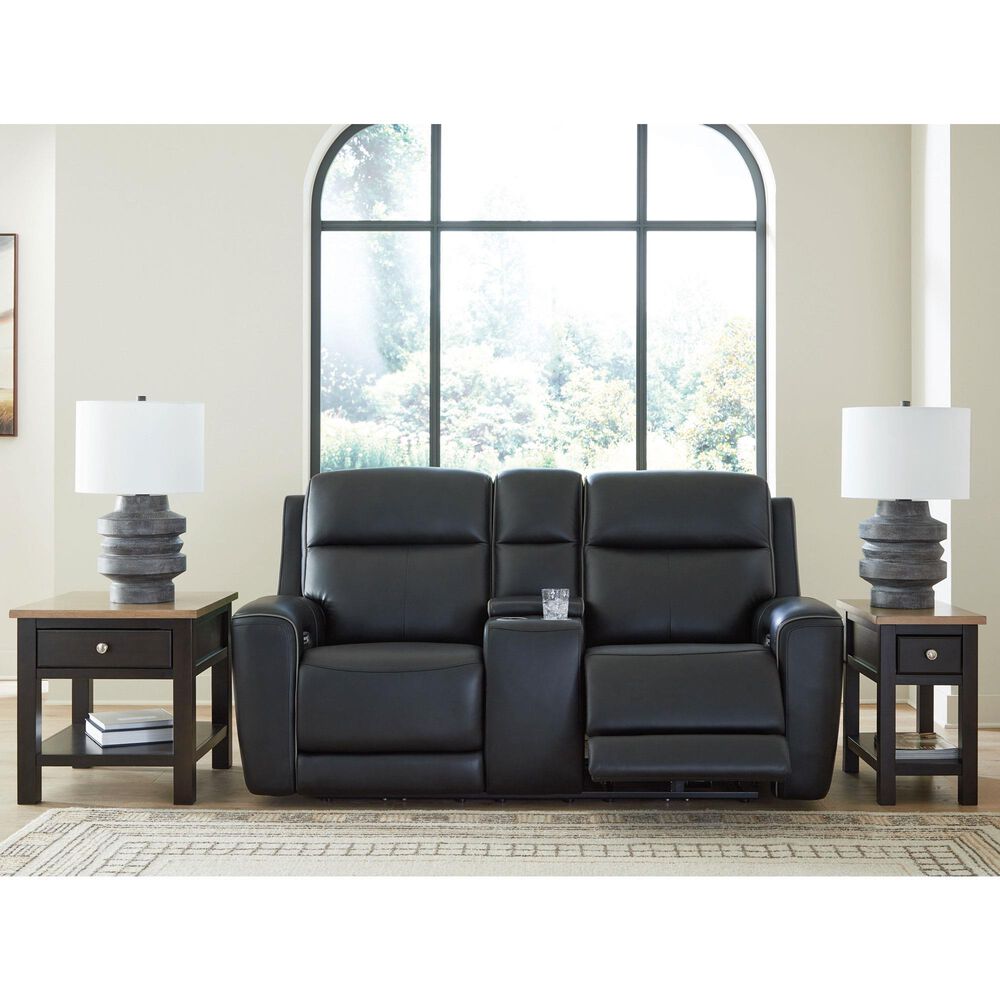 Ashley 5Z-Comfort Power Reclining Loveseat Console in Onyx, , large