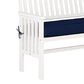 CorLiving Miramar Patio Bench in White/Navy Blue, , large
