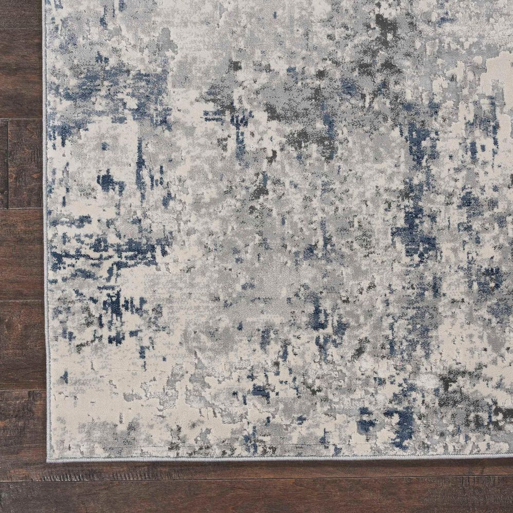 Nourison Rustic Textures Ivory, Grey and Slate Blue 9&#39;3&quot; x 12&#39;9&quot; Area Rug, , large