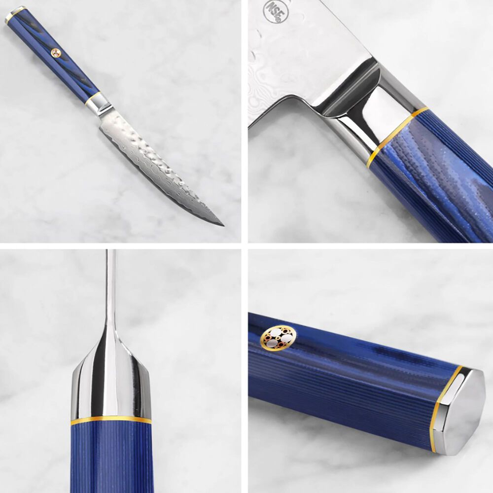 Cangshan Kita 4-Piece Fine Edge Steak Knife Set in Blue and Black, , large