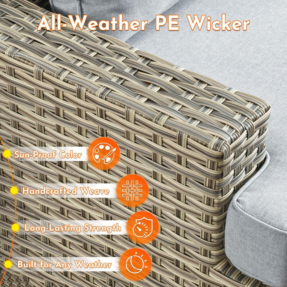 HOMLUX 9-Piece Modular Patio Conversation Set in Black, , large