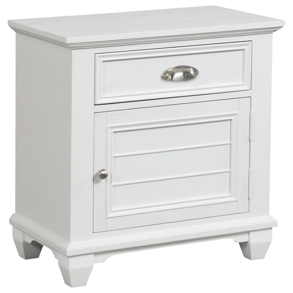 New Heritage Design Jamestown 1-Drawer Nightstand in Brushed White, , large