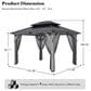 HOMLUX 10" x 12" Patio Hardtop Gazebo with Wood Posts in Light Gray, , large