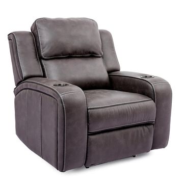 Oxford Furniture Power Recliner with Power Headrest in Cowboy Granite, , large