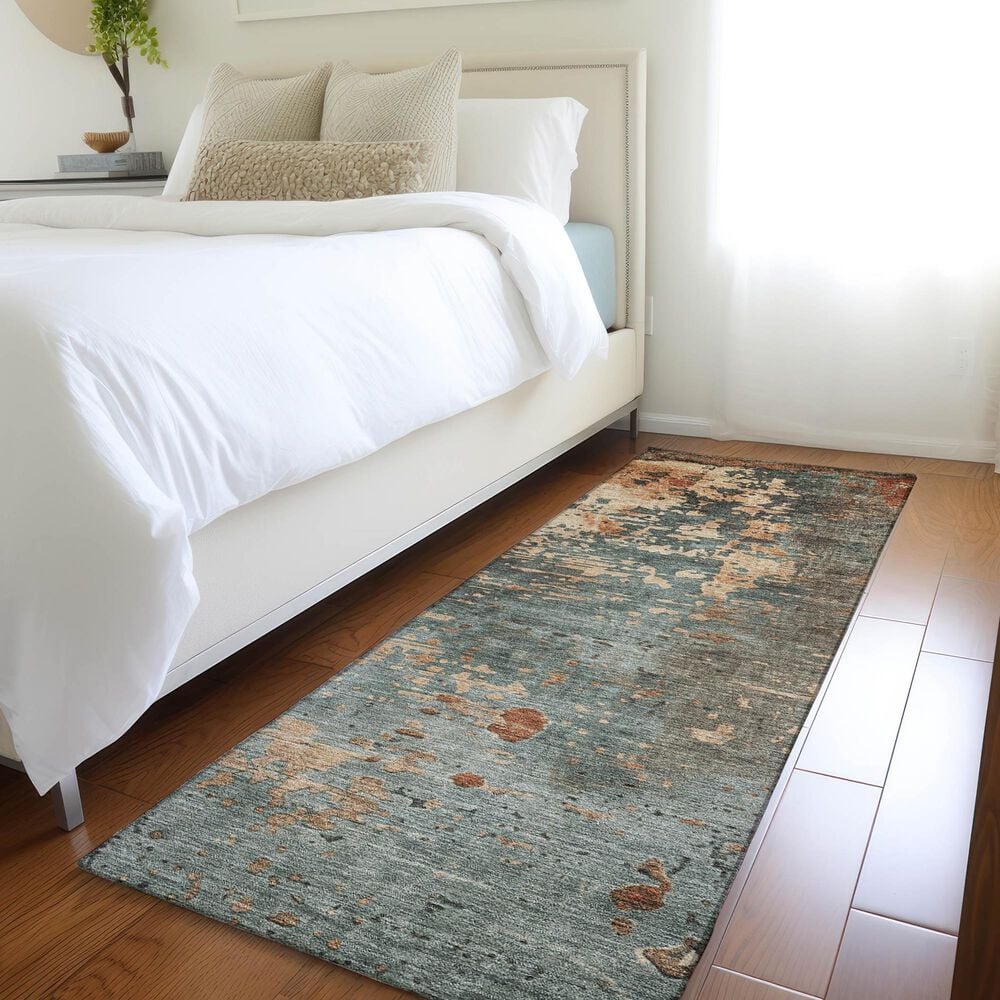 Dalyn Rug Company Kochi KC11 Teal 2&#39;3&quot; x 7&#39;6&quot; Runner, , large