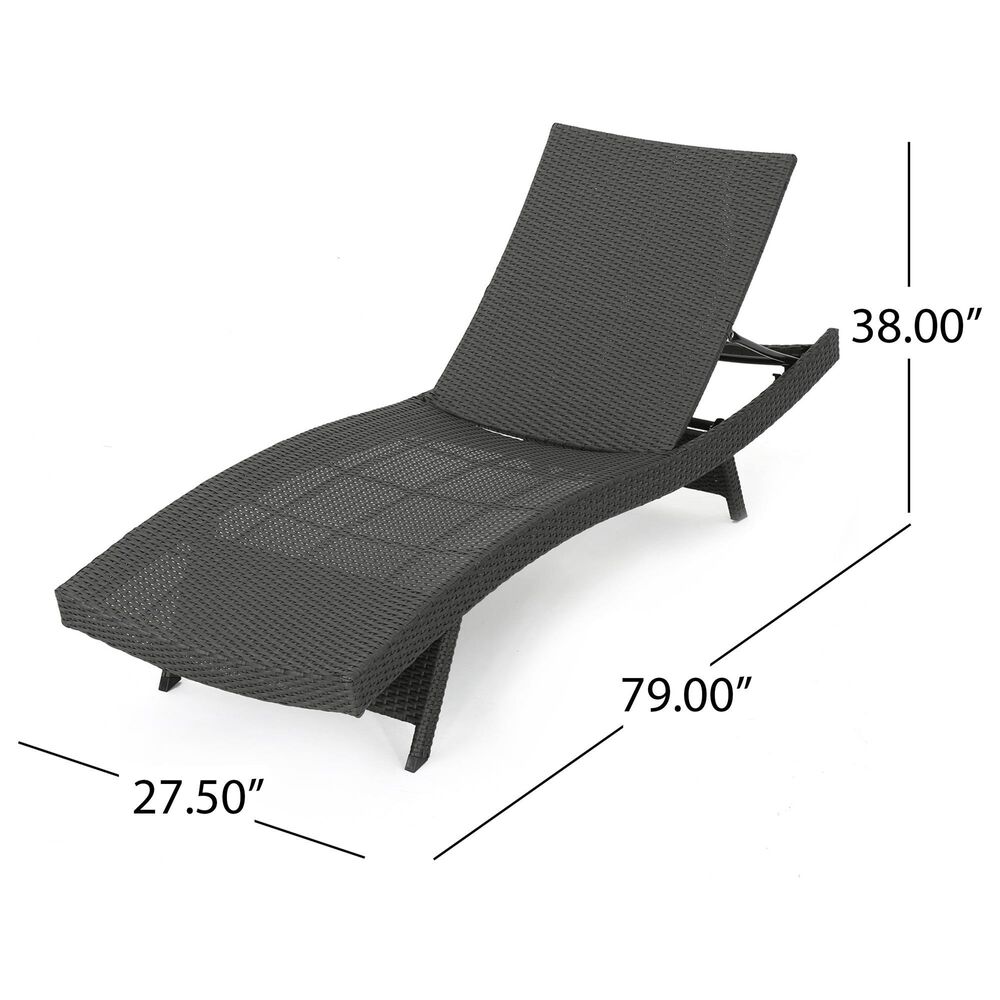 Hearth and Haven Salem PE Wicker Chaise Lounge in Grey &#40;Set of 2&#41;, , large
