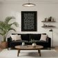 HOMLUX 24" x 18" Circles Canvas Art in Black and White, , large