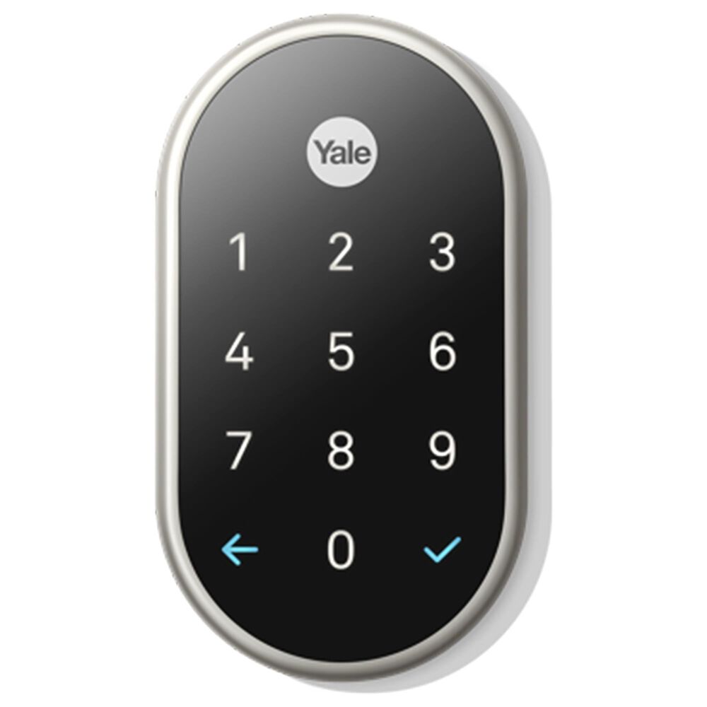 HP Nest Hub Max - Charcoal + Yale Lock Electronic Deadbolt in Satin Nickel, , large
