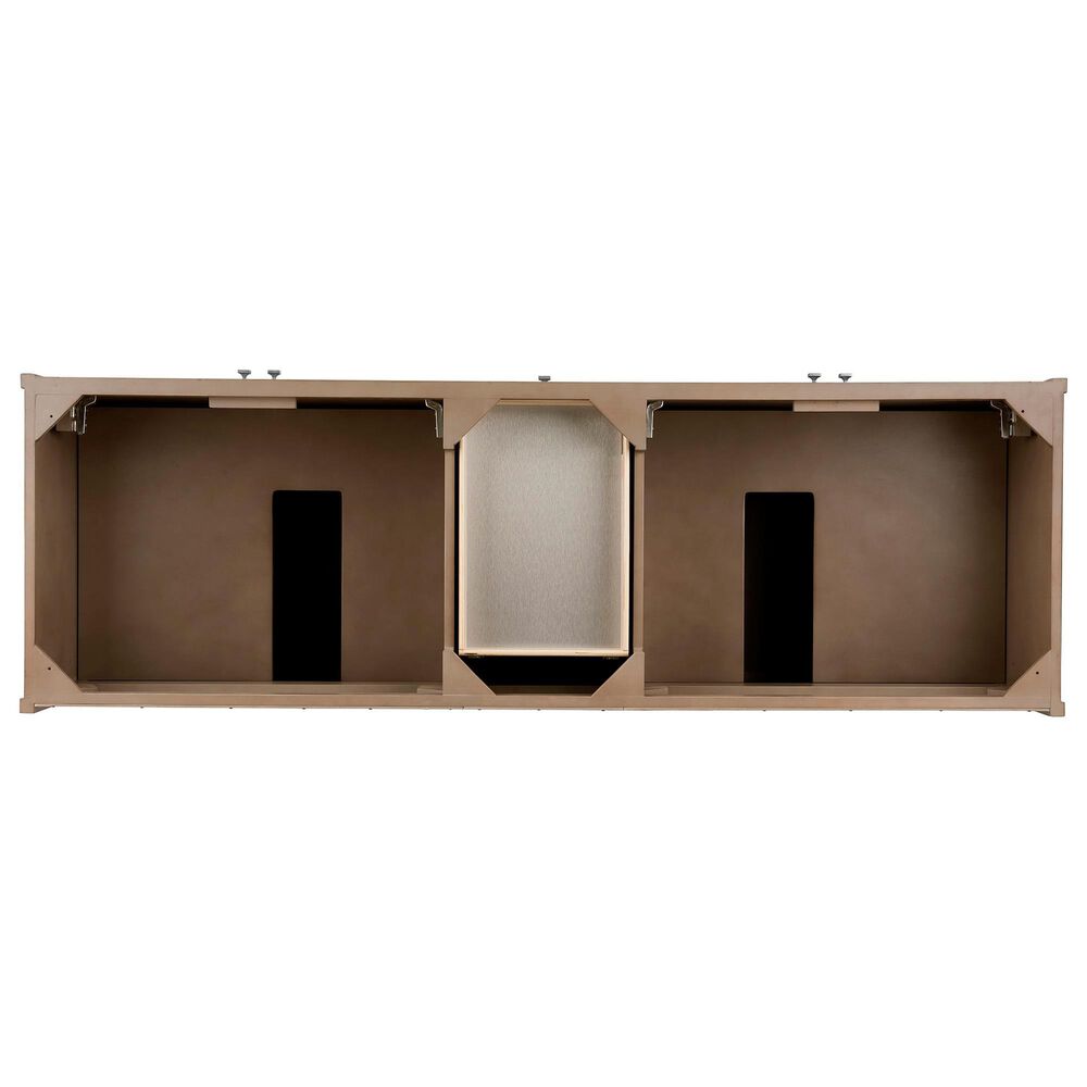 James Martin Vanities Chicago 72&quot; Double Bathroom Vanity in Whitewashed Walnut with 3 cm Victorian Silver Quartz Top and Rectangular Sinks, , large