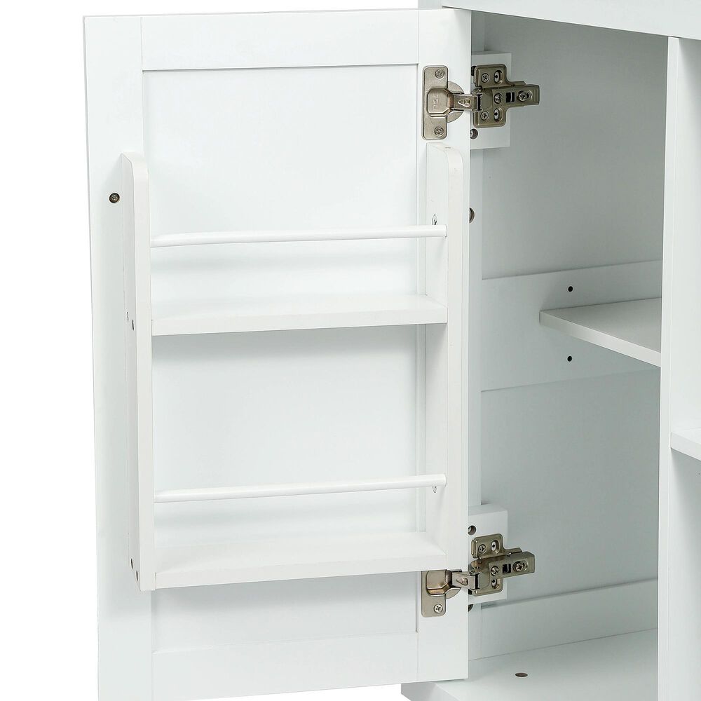 HOMLUX 53" Kitchen Island with Drop-Leaf in White, , large