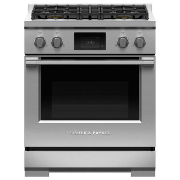 Fisher & Paykel 30" Professional Dual Fuel Range with Natural Gas in Stainless Steel, , large