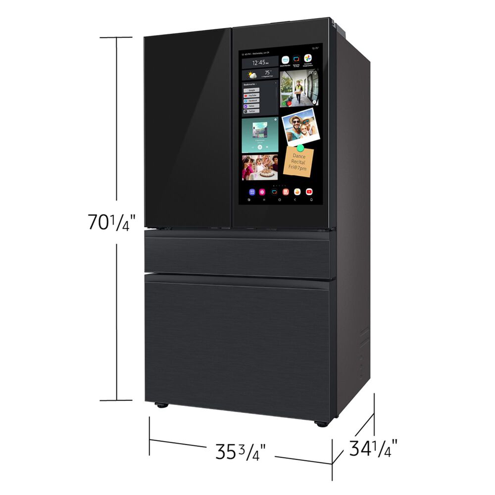 Samsung 28.6 Cu. Ft. Bespoke 4-Door French Door Refrigerator with AI Family Hub+ &amp; AI Vision Inside in Charcoal Glass and Black/Charcoal, , large