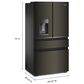 Whirlpool 22 Cu. Ft. 4-Door Depth French Door Refrigerator with Dual Ice Makers in Black Stainless Steel, , large