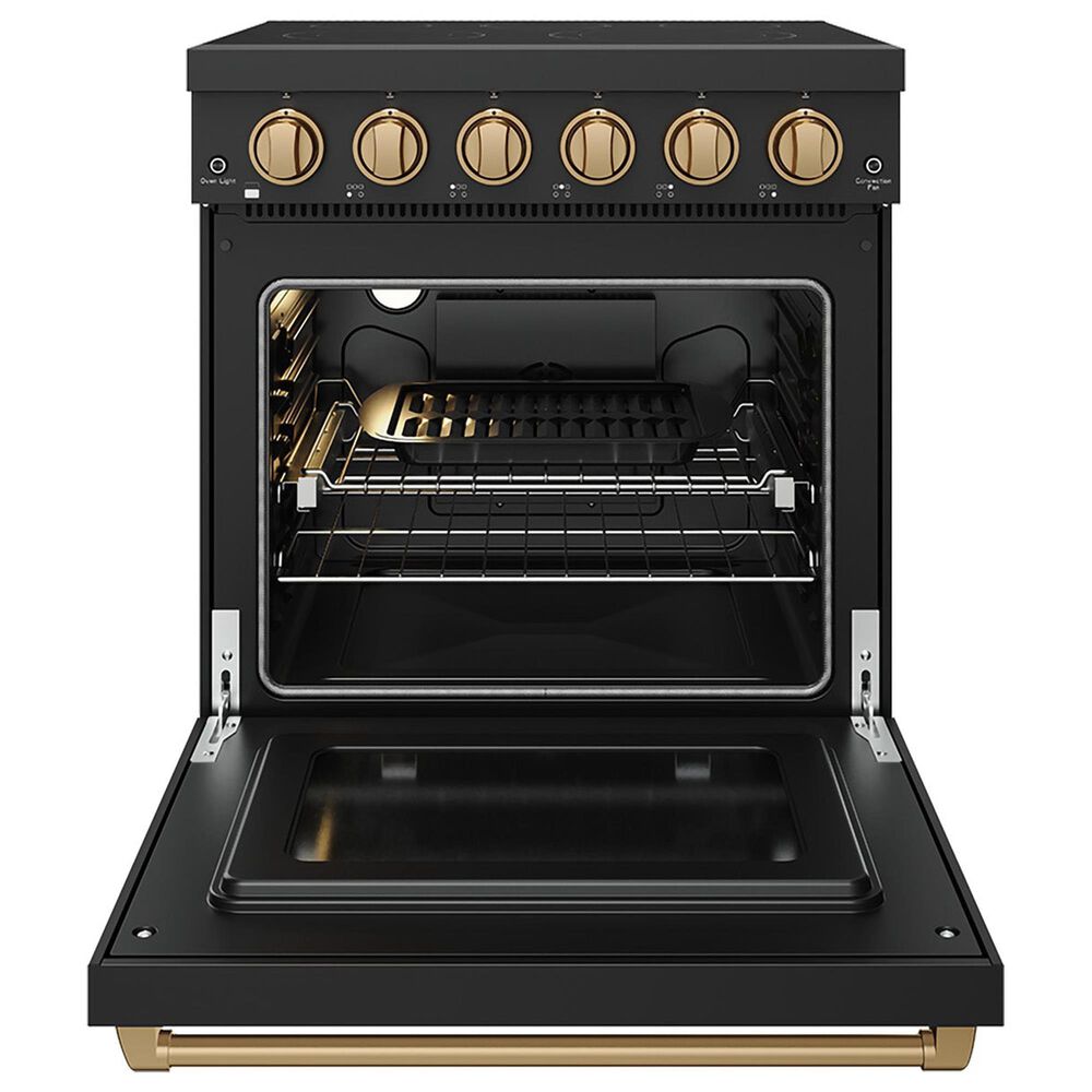 Thor Kitchen Gordon Ramsay 4.6 Cu. Ft. Professional Freestanding Electric Range with Bronze Handle Kit in Black, , large