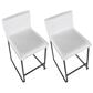 Lumisource Mara Counter Stool with White Cushion in Black (Set of 2), , large