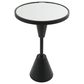 Maple and Jade Accent End Table with Pedestal Base and Mirrored Glass Top in Black, , large