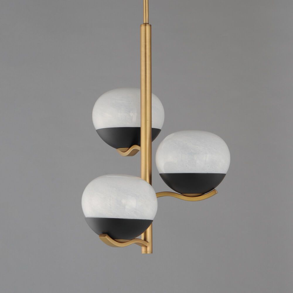 Maxim Lighting Lucerne 3-Light Chandelier in Black and Natural Aged Brass, , large