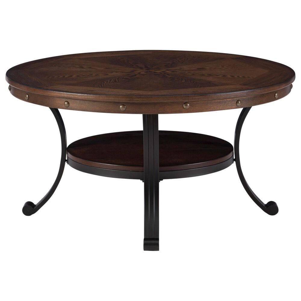 Linon Home Decor Franklin Cocktail Table in Umber Brown and Black, , large