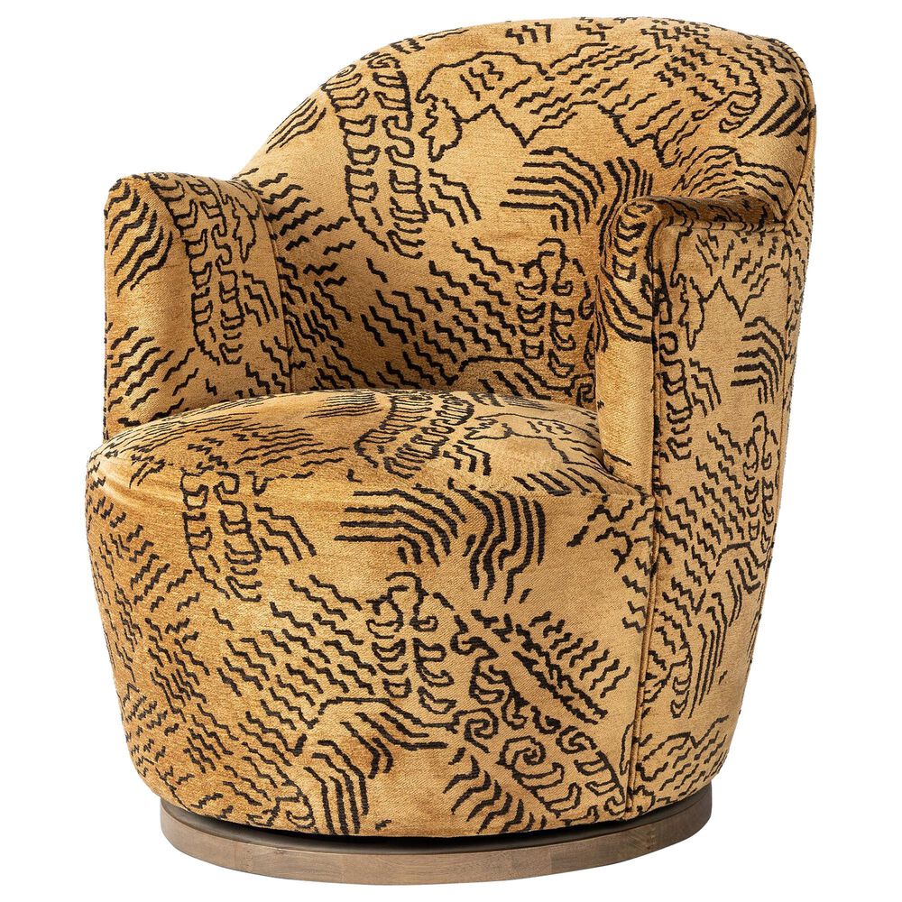 Four Hands Aurora Swivel Chair in Balkan Ochre, , large