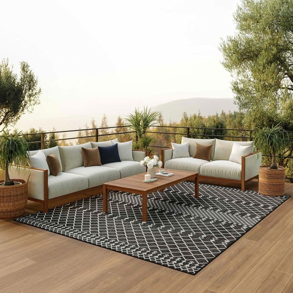 Nourison Positano Southwestern Black 8&#39; x 10&#39; Indoor/Outdoor Area Rug, , large