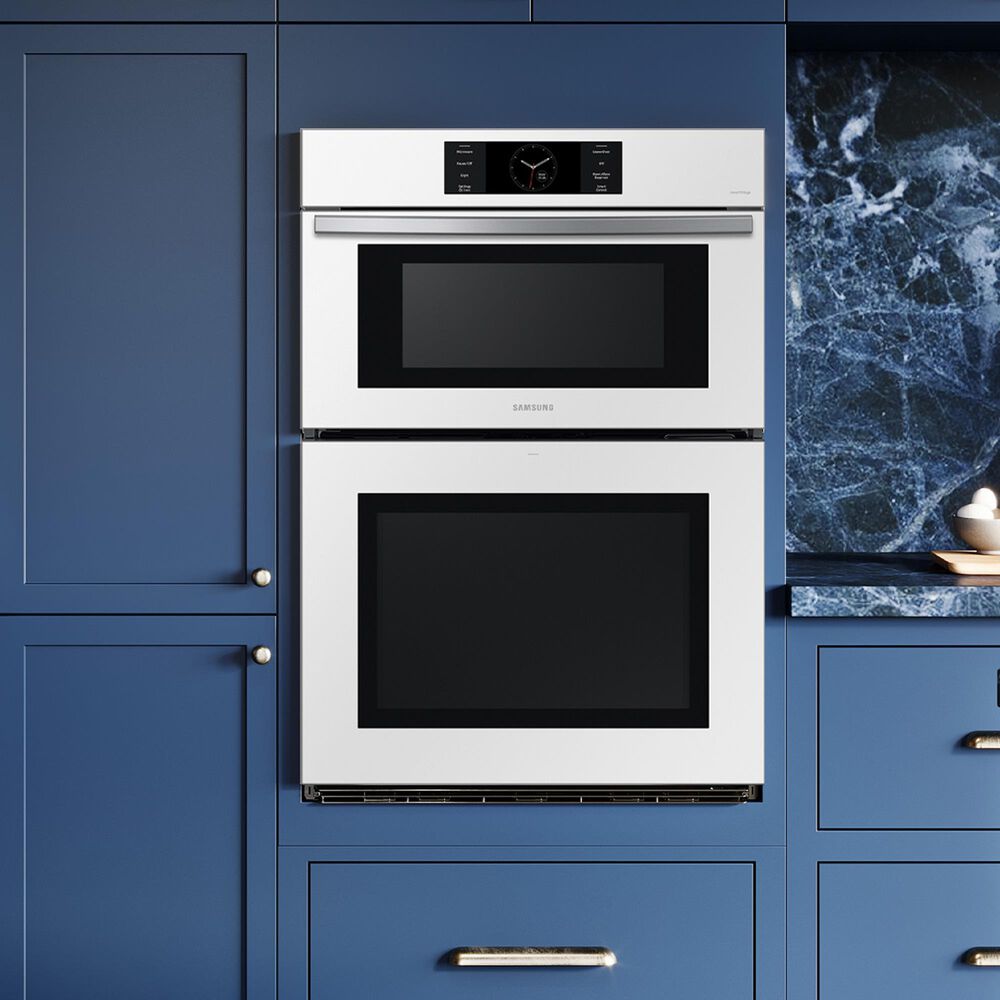 Samsung Bespoke 2-Piece Kitchen Package with White Bespoke 30" Combination Wall Oven and Stainless Steel 30" Gas Cooktop, , large