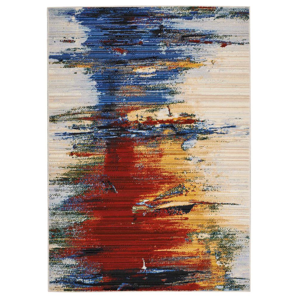 Nourison Chroma CRM05 4" x 6" Crimson Tide Area Rug, , large