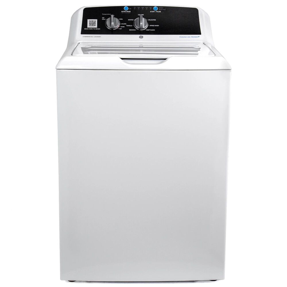 GE Appliances 4.2 Cu. Ft. Commercial Top Load Washer and 7.4 Cu. Ft. Gas Dryer Laundry Pair in White, , large