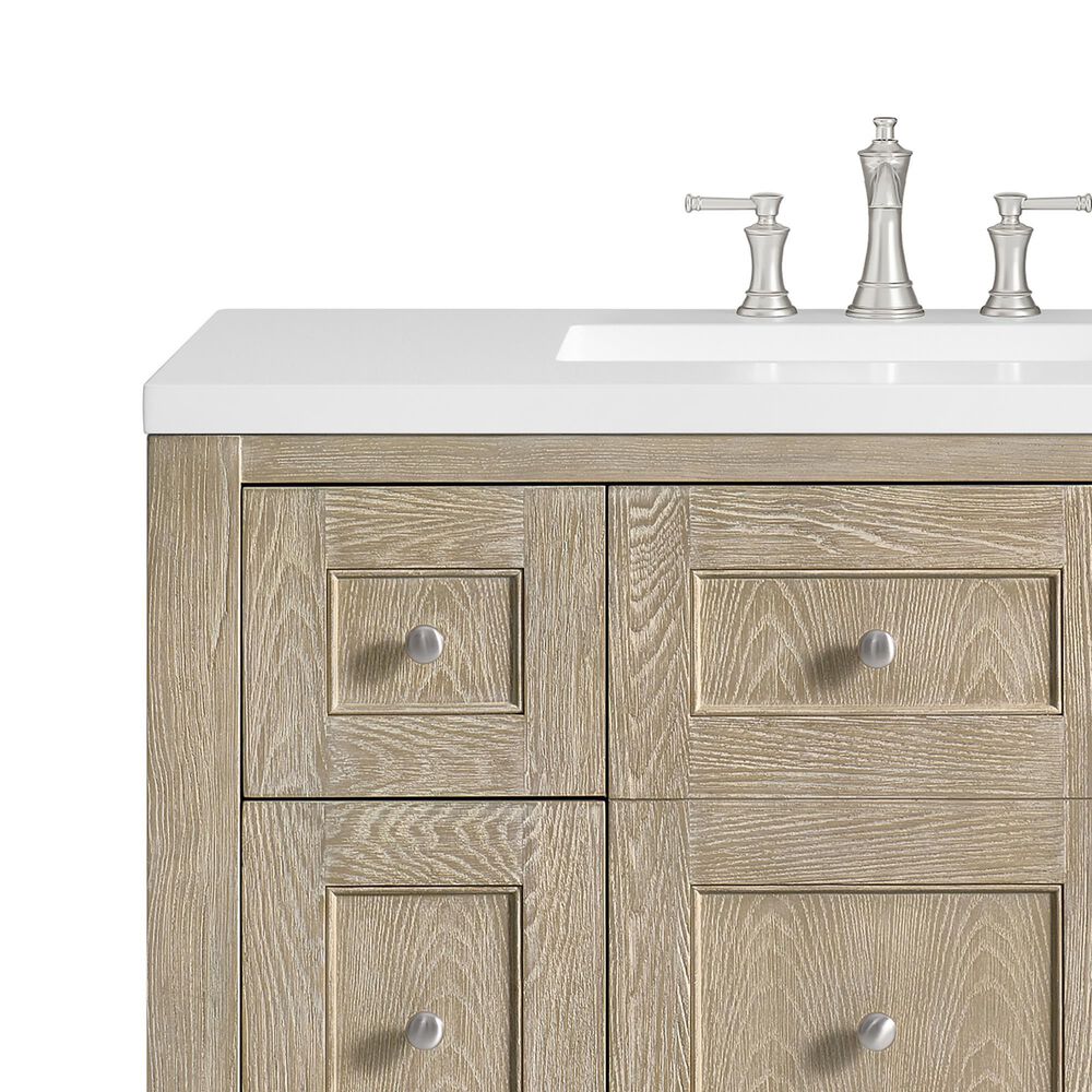 James Martin Vanities Breckenridge 36&quot; Single Vanity in Whitewashed Oak with 3 cm White Zeus Quartz Top, , large