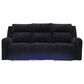 Ashley Forest Lake Power Reclining Sofa with Adjustable Headrest in Black Velvet, , large