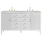 James Martin Vanities Myrrin 60" Double Bathroom Vanity in Bright White with 3 cm Eternal Jasmine Pearl Silestone Top, Rectangular Sinks and FreePower Wireless Charger, , large